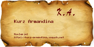 Kurz Armandina névjegykártya